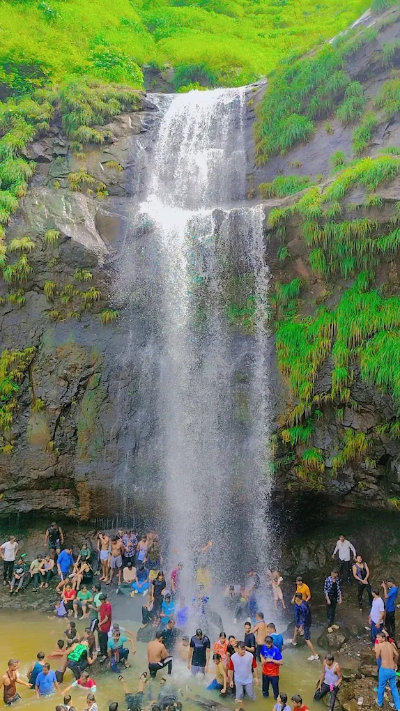 Visitors enjoying at Bhivpuri Waterfall