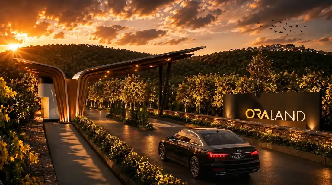 Grand entrance gatehouse at BluBay Karjat