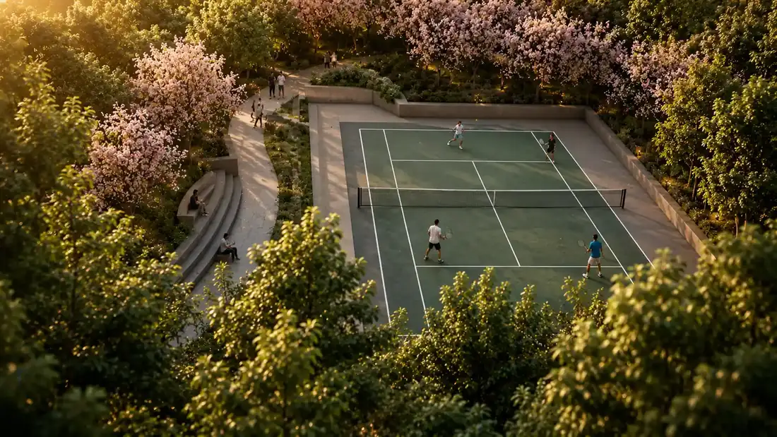 Tennis court inside BluBay Karjat