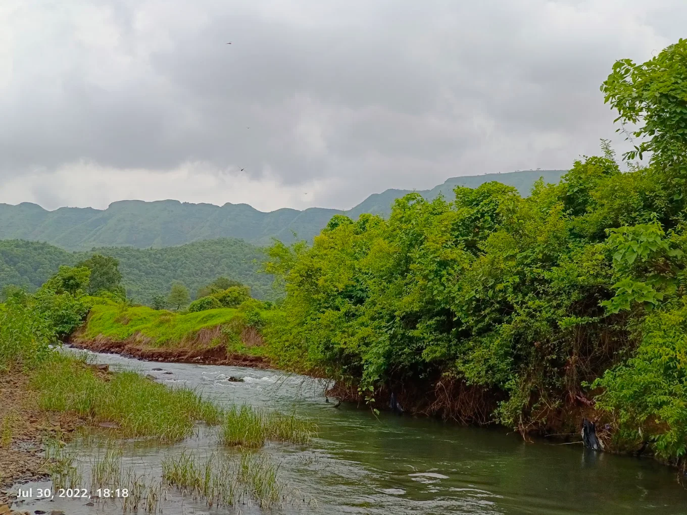 Lush Green Sahyadri Hills Surrounding the Dam