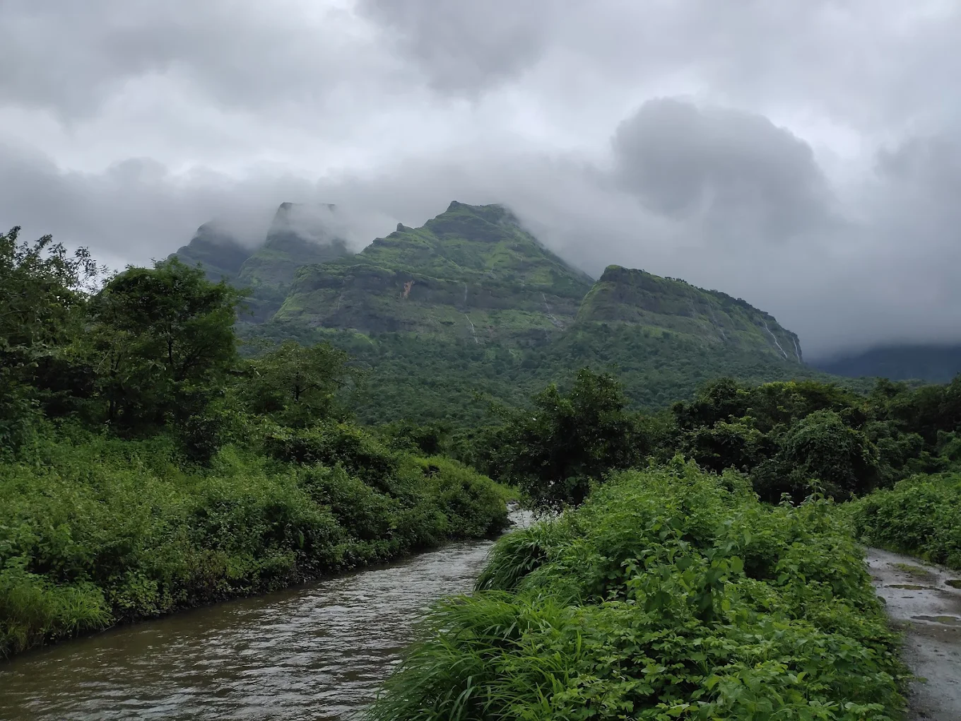 Mountain View Surrounding Subhedar Waterfall